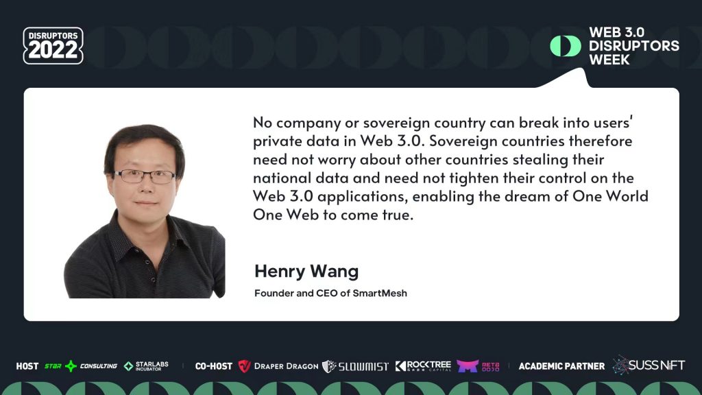 新加坡SmartMesh创始人兼CEO：Web 3时代，用户拥有自己的数据自主权
