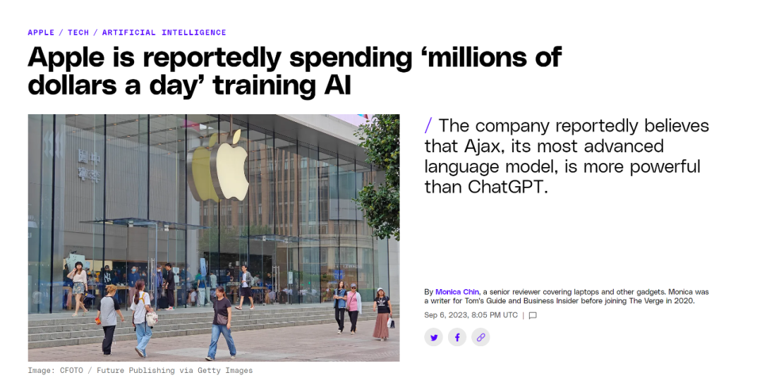 苹果公司（Apple）加入大模型战争